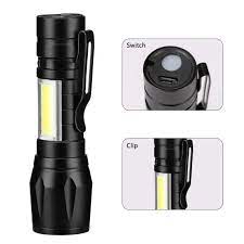 Mini Powerful 2 LED flashlight COB USB rechargeable  work flash light Torch lamp.